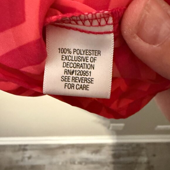 Candies Red and Pink Chevron Mini Dress with pockets in a size medium - Picture 6 of 8